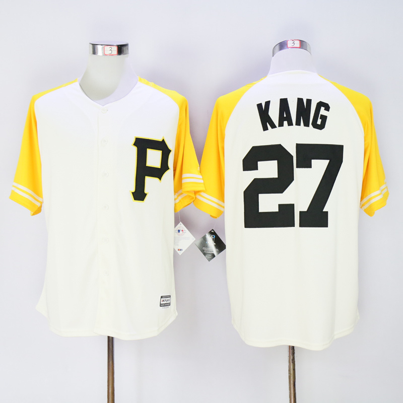 Men Pittsburgh Pirates #27 Kang Cream White MLB Jerseys->pittsburgh pirates->MLB Jersey